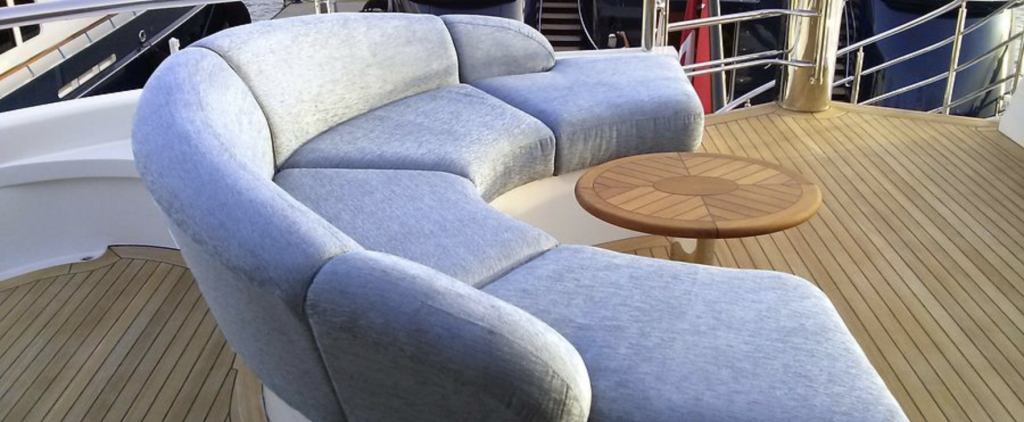 New exterior seating after 177ft Oceanfast refit