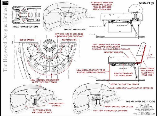177ft yacht exterior seating design blueprints and plans