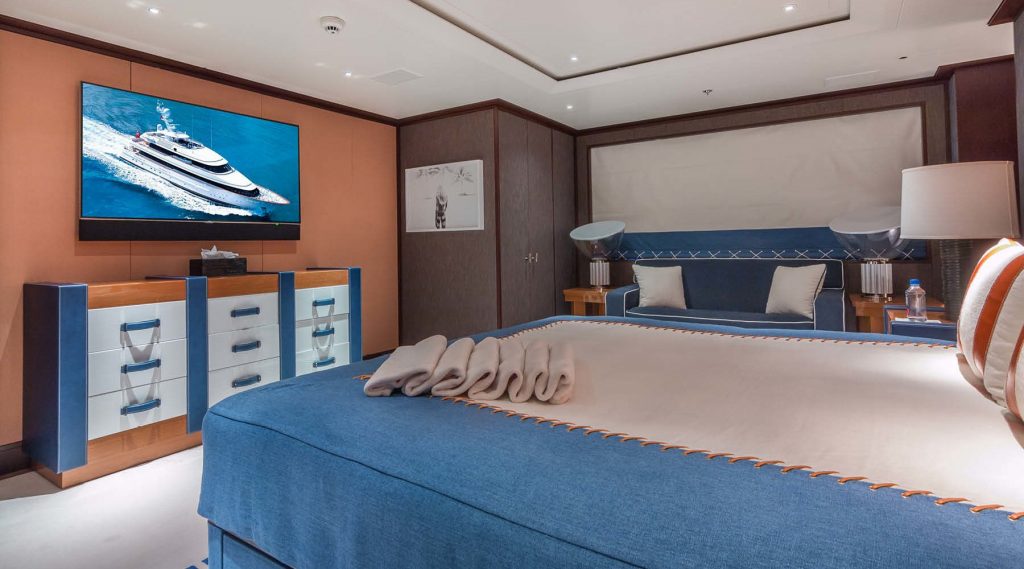 Yacht interior furnishings in 182ft yacht Feadship
