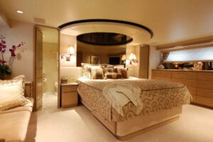 Soft furnishings for a cabin on a superyacht, interior well designed