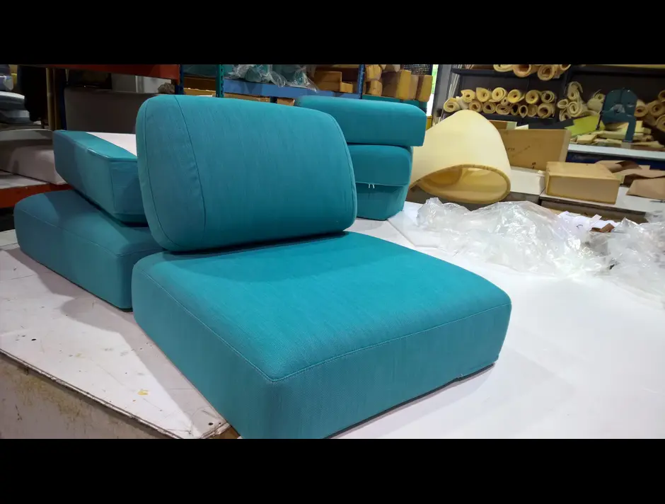 Adam Voorhees yacht cushions face on.
