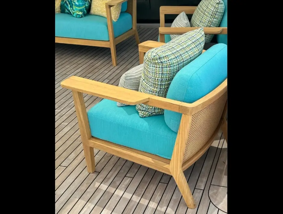 Completed project of Adam Voorhees yacht seating and cushion design